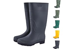 Women’s Waterproof Wide Calf Rain Boots - Lightweight Anti-Slip Yellow Rubber Boots for Gardening, Farming & Muddy Outdoor Wo