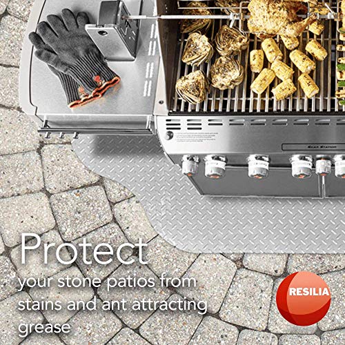 image for Resilia Large Under Grill Mats - Silver, 72 x 48 inches, 12-inch Splat
