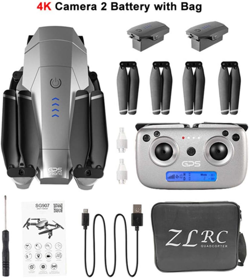 s61Ylu Mini Drone SG907 GPS Drone with 4K 1080P HD Dual Camera 5G WiFi RC Quadcopter Optical Flow Positioning Foldable Mini Drone VS E520S E58 (Storage Bag 4K Two-Battery)