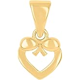 Jewels By Lux 10kt Yellow Gold Womens Bow Heart Charm Pendant