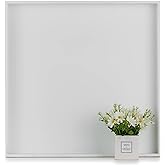 Hanobe Square Large Ottoman Tray: Modern Extra Large White Serving Decorative Trays with Cutout Handles for Living Room Coffee Table Home, 20"