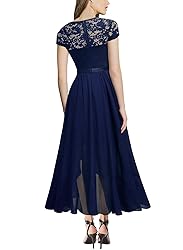Miusol Women's V Neck Elegant Lace Ruffle