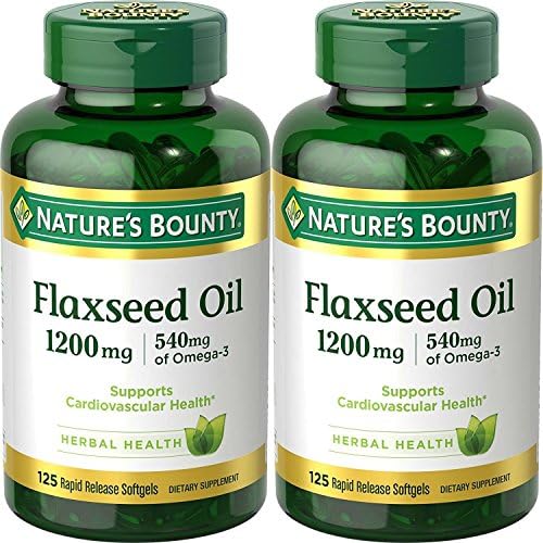 Nature's Bounty Natural Cold Pressed Flaxseed Oil, 1200mg, 250 Softgels