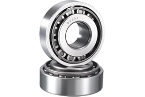 HIPicco 2 Pack 09067/195 Tapered Roller Bearing Cone and Cup Set, 0.75" Bore 1.938" OD 0.71" Cup Width, Chrome Steel Taper Bearings Set, ABEC-3
