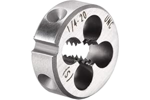 uxcell 1/4-20 UNC Round Die, Machine Thread Right Hand Threading Die, Alloy Tool Steel Screw Thread Cutting Die