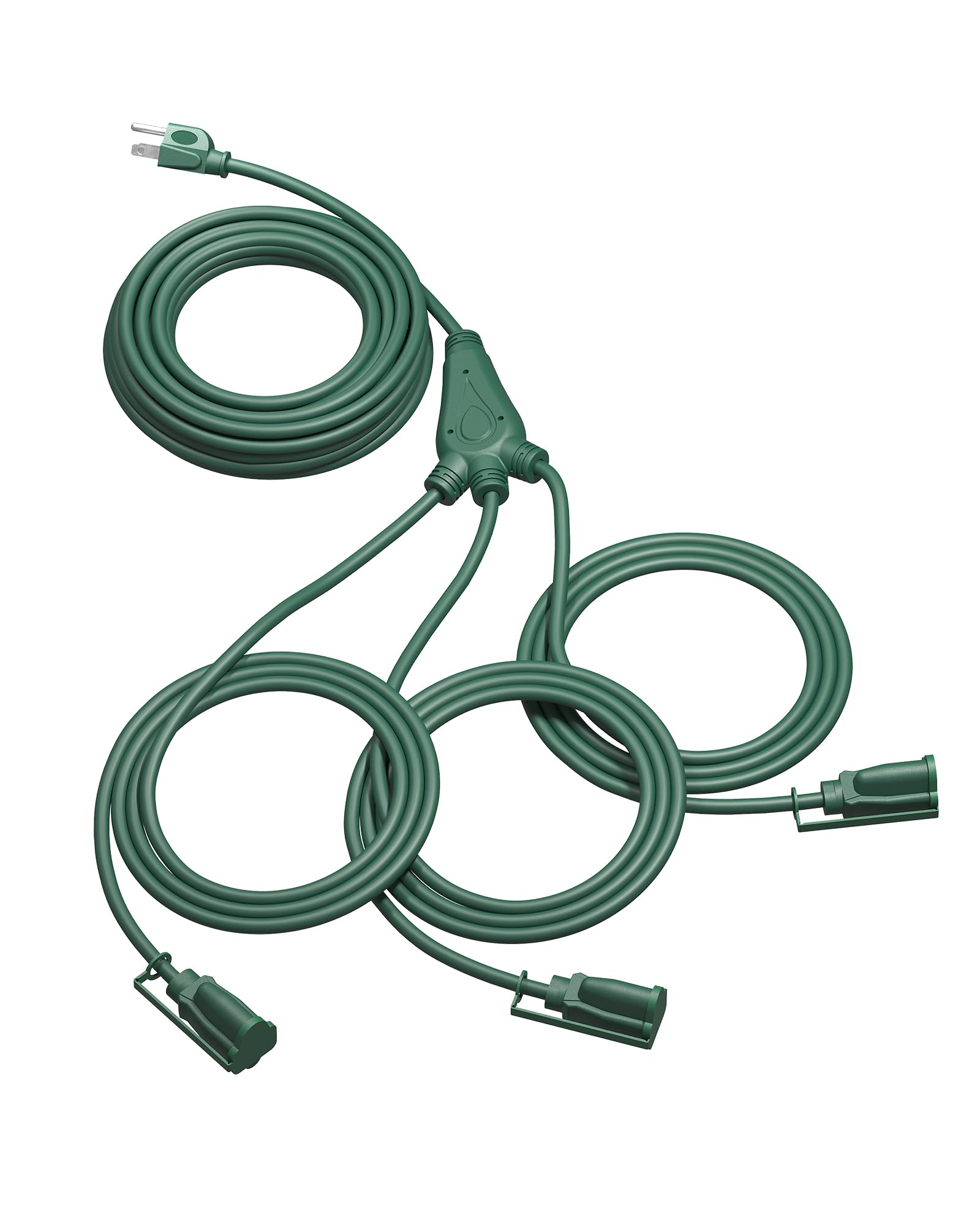 Photo 1 of DEWENWILS Outdoor Extension Cord 1 to 3 Splitter for Outdoor Lights, 3 Prong Outlets Plugs, Max 28ft End to End (40 FT Total),16/3C SJTW Weatherproof Wire for Outdoor String Lights, ETL