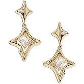 Sonateomber Star Drop Dangle Earrings for Women Trendy Unique Sparkly Rhinestone Stud Fashion Jewelry Gift