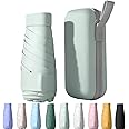 Mustarpicking UPF50+ Mini Travel Umbrella 15cm – Windproof Compact Parasol with Zippered Case (225g for Hiking/Pocket), UV Protection & Multi-Functional Key Holder