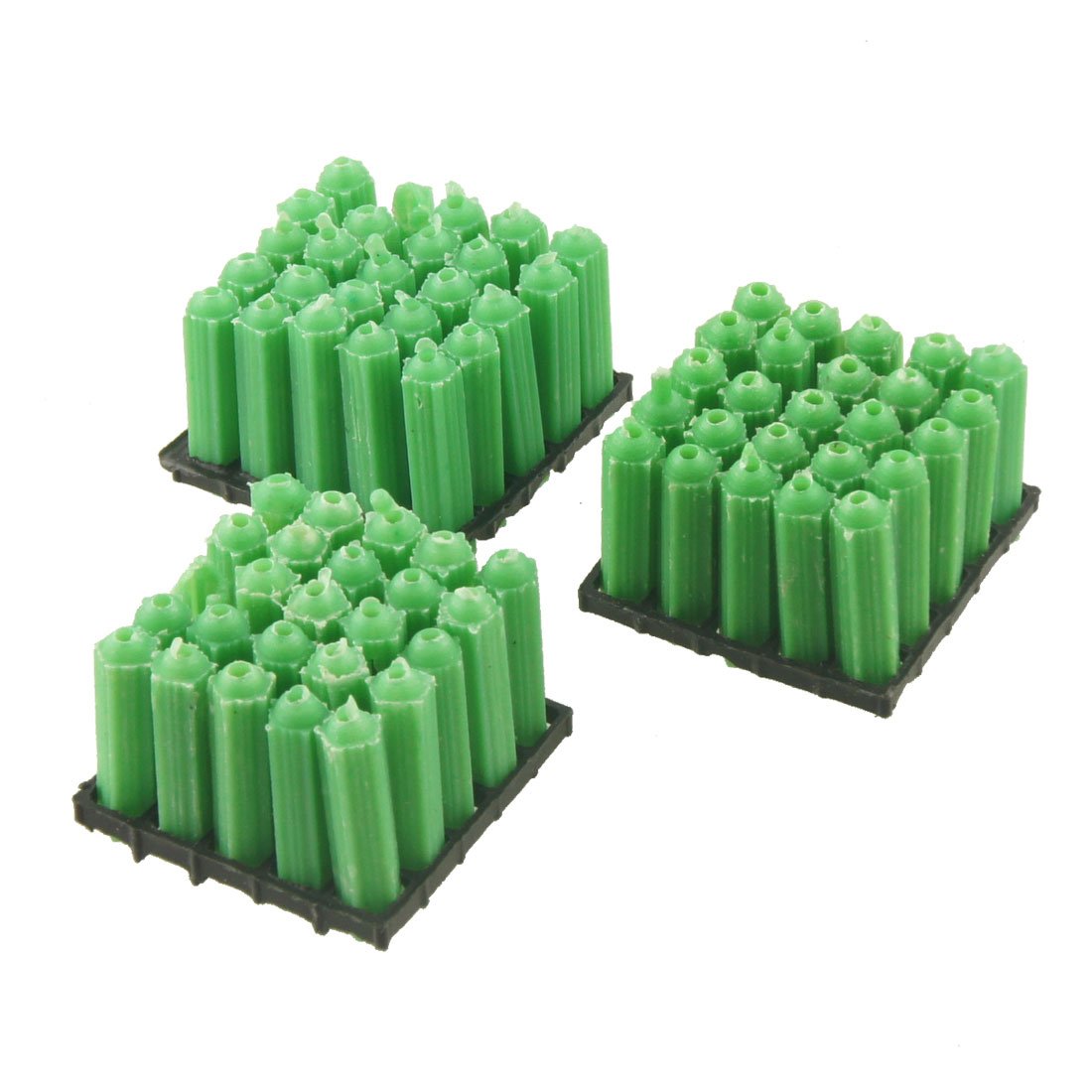 sourcingmap 75 Pcs Masonry Fixing Green Plastic 7mm Dia Nonslip Wall Plugs