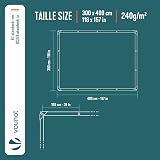VOUNOT 3x4m Waterproof Tarpaulin 240 g/m² Heavy Duty Ground Sheet Brown view 3