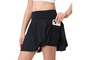 BELEROY Athletic Skorts for Girls Tennis Golf Skirts with Shorts and Pockets Flowy Workout Golf Running Skirts