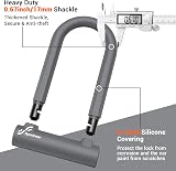 Sportneer 17mm Heavy Duty D Lock with 5Ft Cable & Mounting Bracket view 2