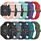 QGHXO Band Replacement for Amazfit GTS 4/4 Mini/3/2/2e/ GTR Mini/GTR 42mm/Active, Soft Silicone Band Replacement for Amazfit Bip 3/3 Pro/U Pro/S lite/Lite/S/U