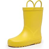 LANCDON Kids Rain Boots with Easy-On Handles - Waterproof Rubber Boots for Girls & Boys, Fun Animal Patterns & Non-Slip Sole