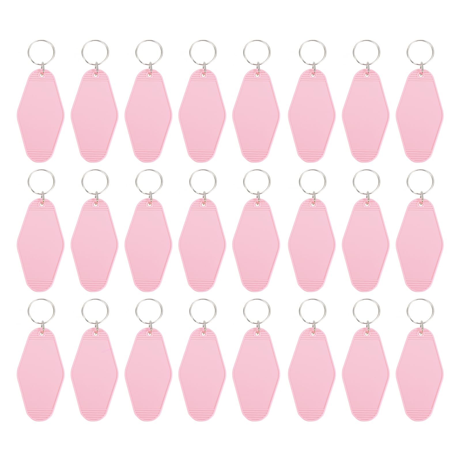 PATIKIL Vintage Motel Keychain, 24 Pack Blank Hotel Keychains Rhombus Retro Key Tag for DIY Crafts Ornament Backpack Luggage Labels Tags, Light Pink