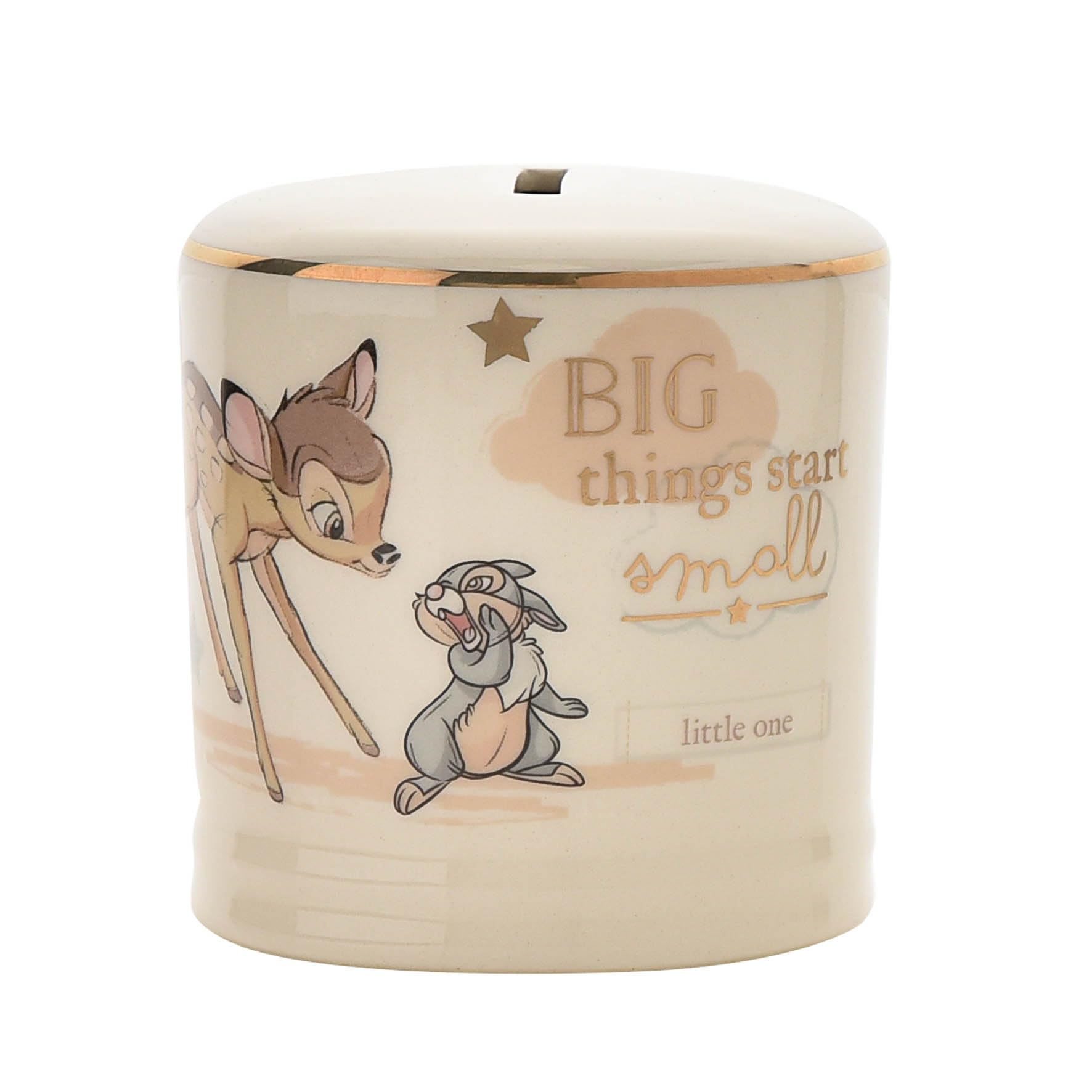 Widdop & Co - Disney Magical Moments Ceramic Money Box - Bambi - Officially Licenced Merchandise - Home Decor & Piggy Bank for Children/Kids Bedroom Gifting. H: 8.5cm x W: 8cm x D: 8cm.