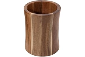 The Pretty Turtle Bamboo Kitchen Counter Utensil Crock Holder Caddy (Acacia Large)