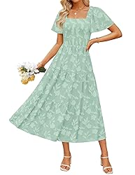 ZESICA Women's Summer Boho Floral Midi Dresses 2025