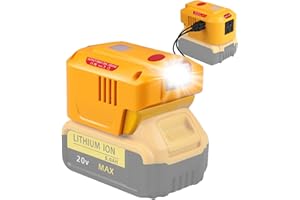 JJXNDO for Dewalt Power Inverter, 150W Portable Power Inverter Compatible with Dewalt 18V/20V Li-ion Battery, DC 20V to AC 110-120V with AC Outlet & USB & 200LM LED Light(No Battery)