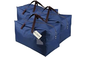 Pack of 3, 100L Festival Decoration Ornament Storage Organizer Bags, Travel Duffel Bags, House Moving Bags, Blue