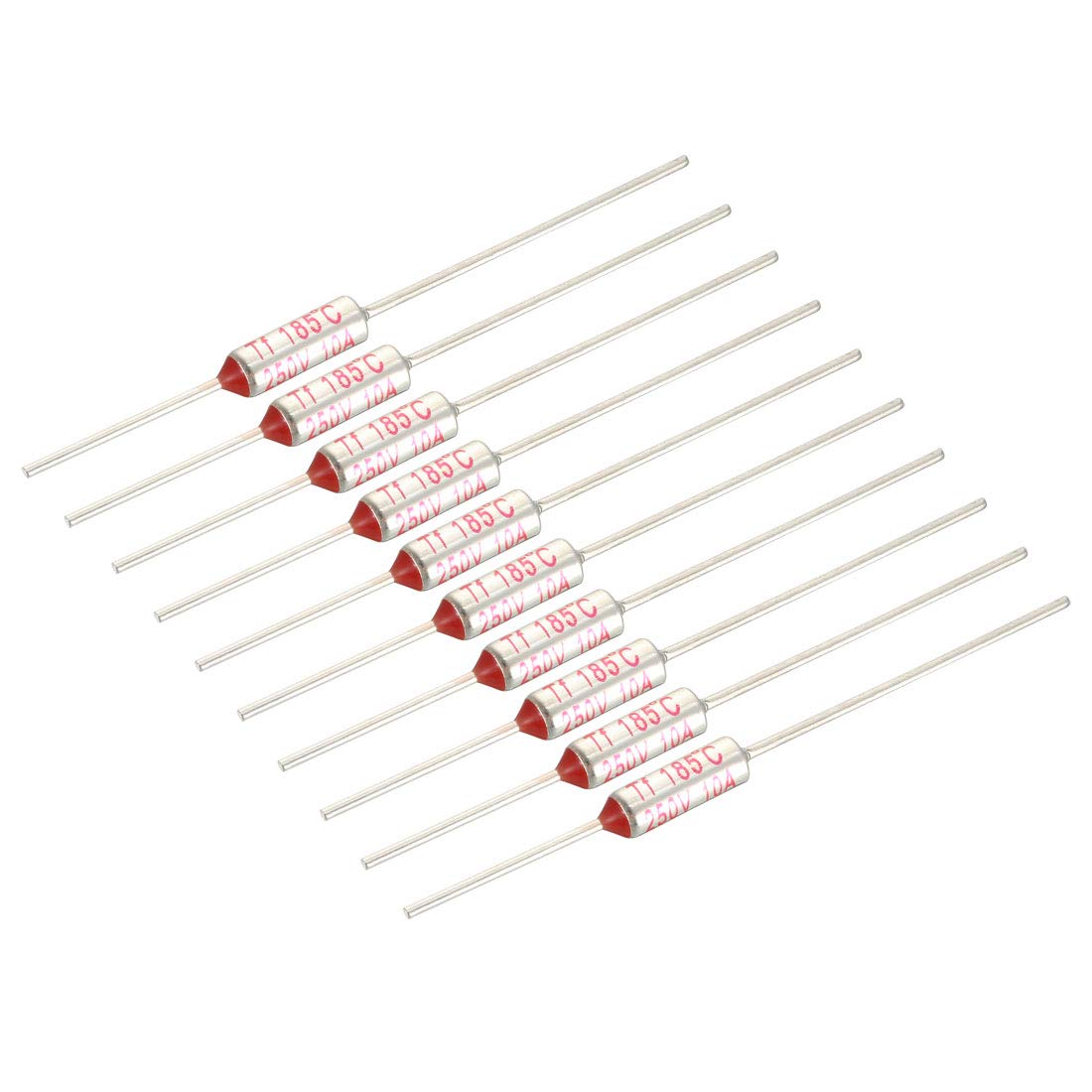 Sourcingmap 250V 10A 185℃ Celsius Circuit Cut Off Temperature Thermal Fuse 10 Pcs