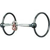 Weaver Leather Ring Snaffle Bit with 5" Sweet Iron Smooth Lifesaver Mouth with Copper Rings