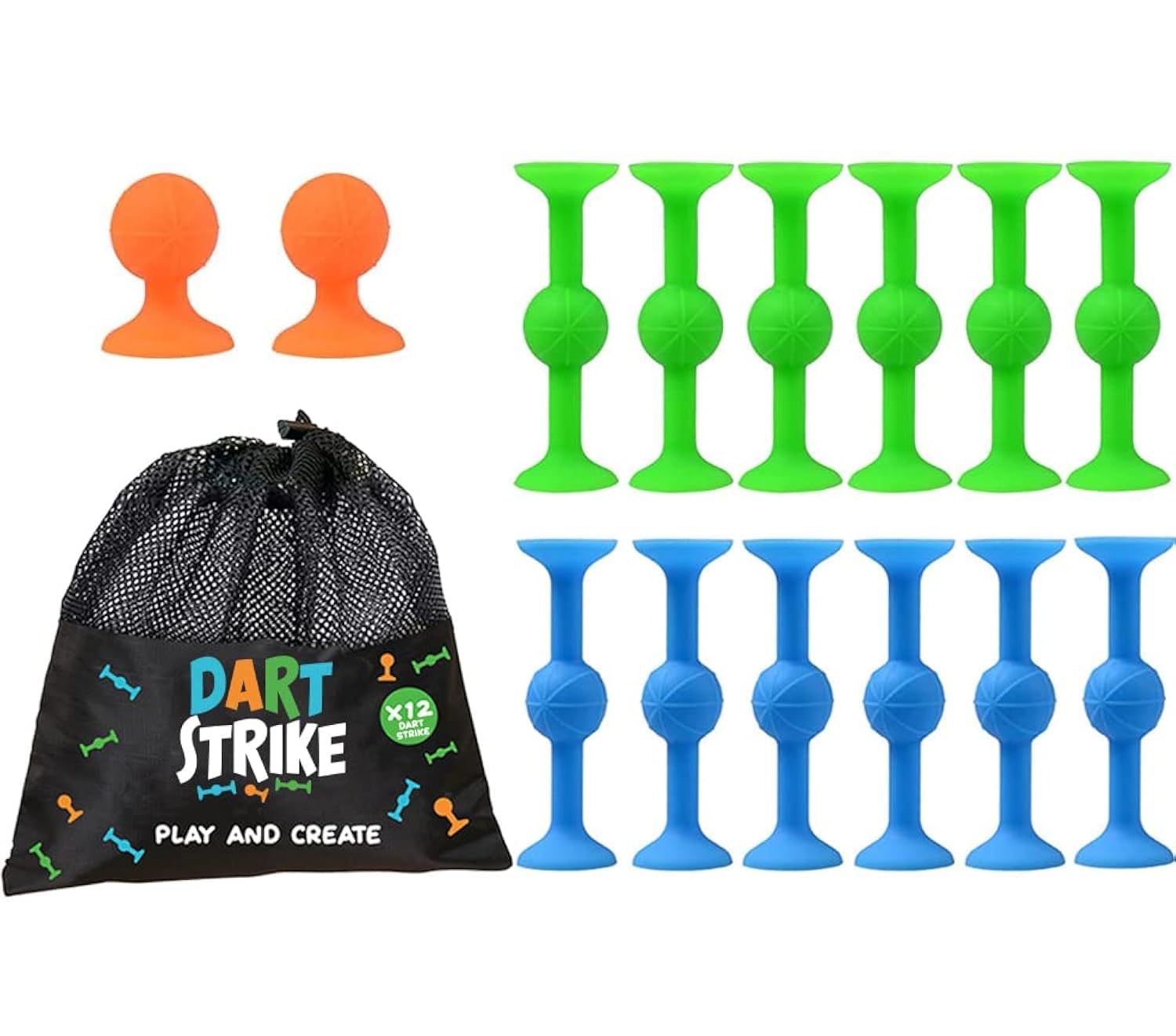 DartStrike® | Set of 12 Darts with Suction Cups | Shape Creation for Kids | Silicone Toys | Kids and Adults | Precision | Challenge | Original Gift | Premium Quality | OriginalCup® — image 1