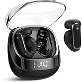 Clip On Ear buds, Open Ear Headphones, Bluetooth 5.4 HiFi Stereo Clip Earbuds, 42H, LED Display Wireless EarBuds, Comfortable Lightweight, IP7 Waterproof Earphones, Earbud for Workout Running, Black