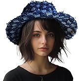 Denim Bucket Hat for Women Summer Sun Hat Beach Cap Mens Womens Bucket Hat for Travel