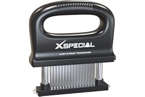 XSpecial Deluxe Meat Tenderizer Tool 48 Blade Stainless Steel, Kitchen Cooking Gadgets Tools with Ultra Sharp Needle That Makes Steak & Chicken Tender - No More Hammer, Meat Pounder Or Mallet