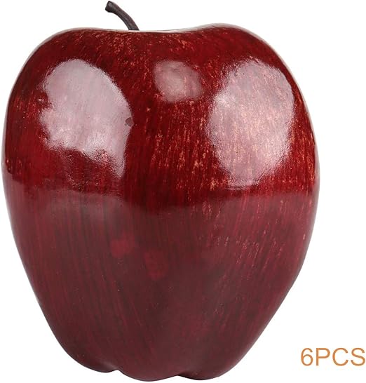 Ruosaren 6pcs Fake Fruit Artificial Red Apple Fake Fruit