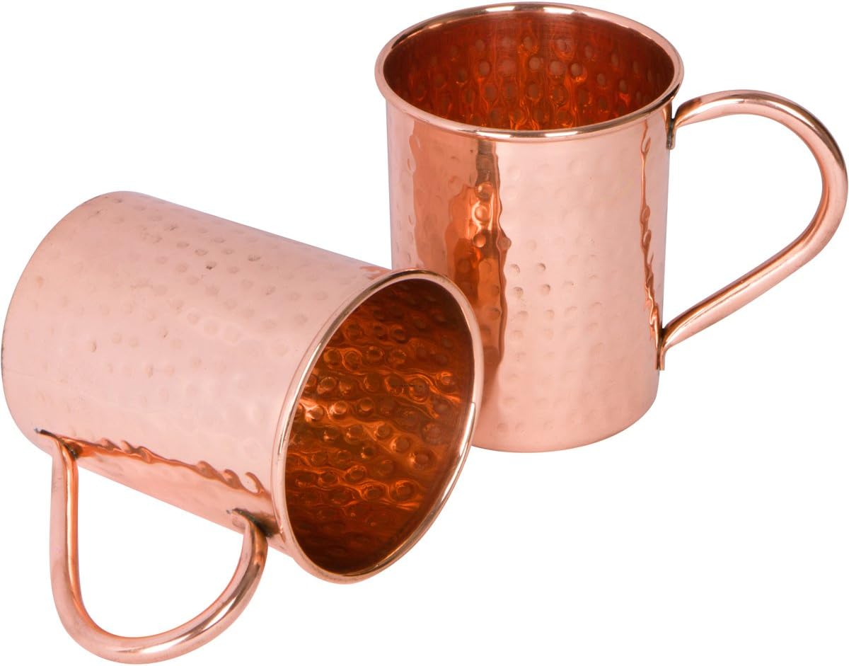 Om Creation Set of 2 Moscow Mule Copper Mugs made only Pure Copper