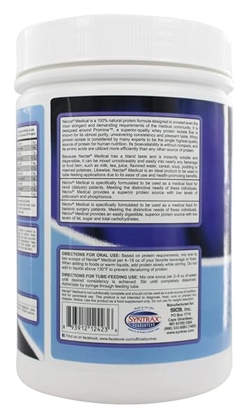 SYNTRAX® NECTAR® UNFLAVORED MEDICAL PROTEIN POWDER