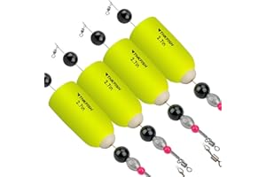 THKFISH Fishing Floats Bobbers Fishing Popping Cork Trout Float Rig Weighted Popping Floats Cork Trout Floats for Fishing Saltwater 4PCS