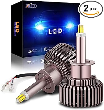 Amazon Com H1 Led Headlight Bulb 360 Degree 80w Upgraded 6 Sides Csp Chips Xenon White 6000k 100lm H1 Led Headlight Bulbs For Projector High Low Beam Conversion Kit Pack Of 2 Automotive