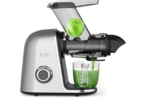 COZII Cold Press Juicer,Slow Masticating Juicer Soft/hard Mode & Quiet Motor,3.6 Inch Large Feed Chute For Vegetable and Fruit,Easy to Clean 150W Juicer Machines,Dishwasher Safe,High Juice Yield