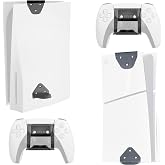 VIVO 2-in-1 Wall and Under Desk Mount Bracket Designed for PS5 and PS5 Slim Gaming Console, PlayStation 5 Standard and Digital Edition, Vertical Wall Display, 2 Controller Mounts, Black, MOUNT-PS5C