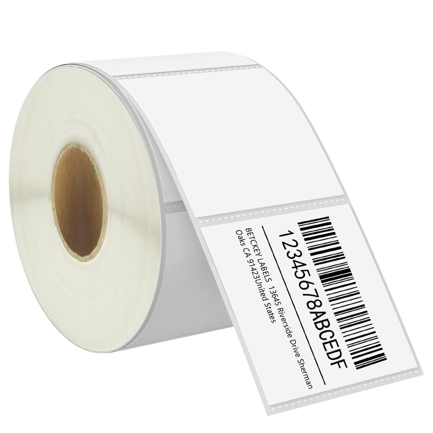 BETCKEY - 57mm x 51mm(2.25 in x 2 in) Barcode & Address Thermal Labels, 700 Perforated Stickers per Roll Compatible with Zebra & More Printers [1 Roll/700 Labels]
