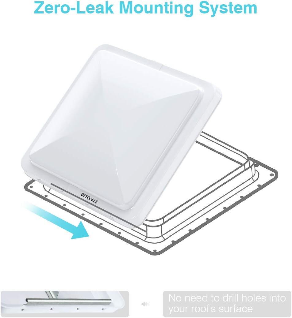 VETOMILE RV Roof Vent Lid Cover 14 inch Universal White Cover Lid for Motorhome Trailer RV Camper 2 Pack: Home Improvement