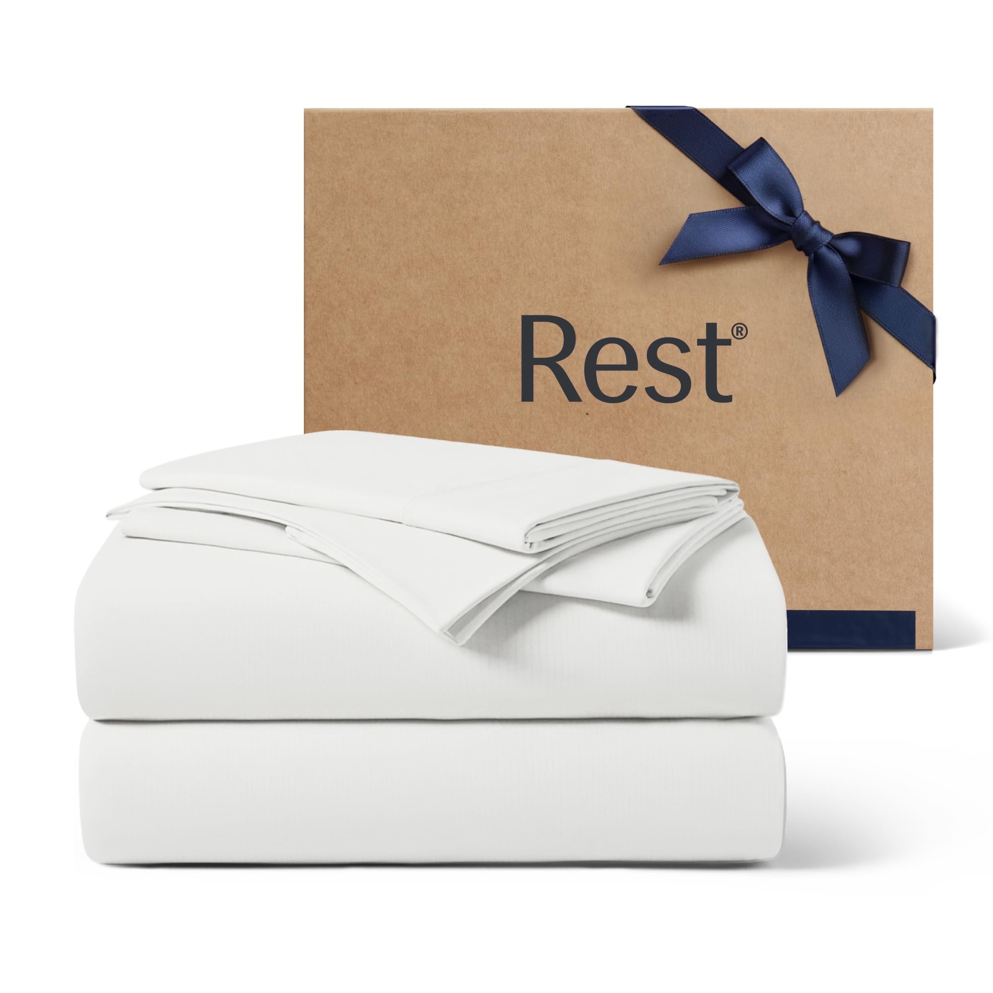 Photo 1 of ***FACTORY SEALED*** REST® Evercool®+ Cooling Sheet Set, King Size, Arctic White, Breathable Bed Sheets for Hot Sleeper and Night Sweats, with Pillowcases, with Ionic+ Self-Cleaning Silver Yarn for Sensitive Skin, 4PCS