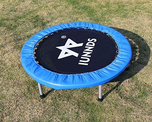 KLB Sport Rebounder Trampoline with Safety Pad, Folding Indoor Fitness Trampoline for Kids Adults (38" Foldable)