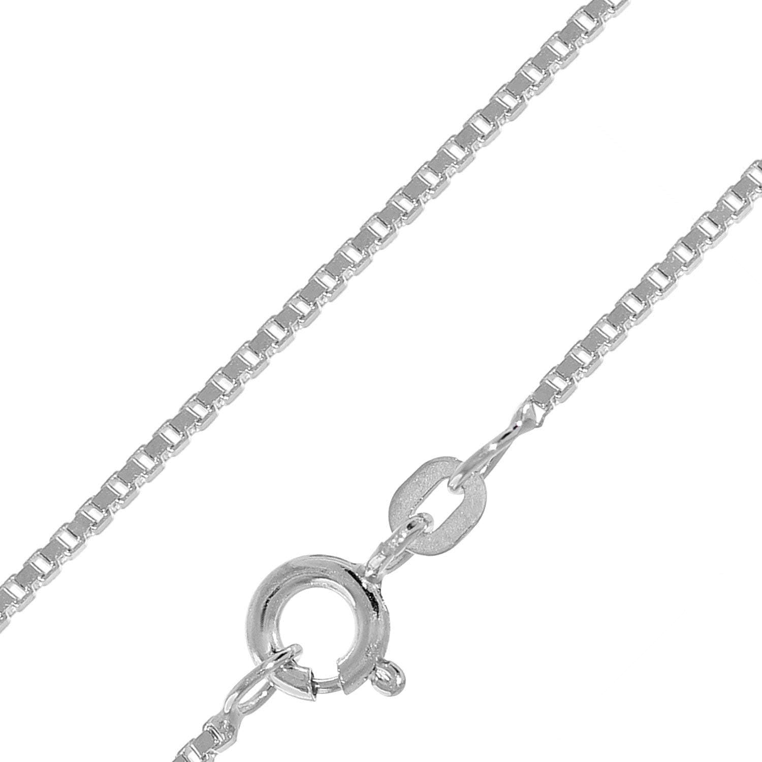 trendor Necklace 925 Sterling Silver Box Chain 1,2 mm Timeless Jewellery for Women and Men, Necklace Made of Sterlingsilver, Perfect Gift Idea, 41185