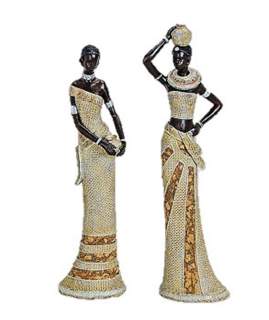 2 x African women 34 cm to 36 cm / African women figures / Africa motif