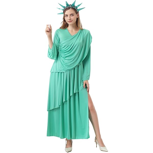 Amazon.com: CFGPMM Statue of Liberty Costume Women, Lady Liberty Dress with  Crown Torch Headband for Halloween Cosplay Party (Lady Liberty Dress,  Large) : Clothing, Shoes & Jewelry