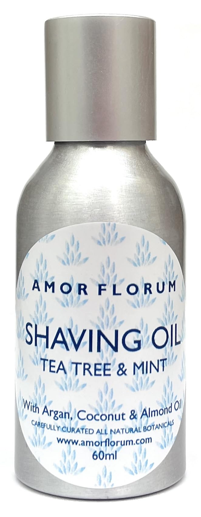 Amor Florum Shaving & Beard Oil – 100% Natural Argan, Mint & Tea Tree – Dual-Action Pre-Shave & Conditioning Serum – Supports Thicker, Fuller-Looking Facial Hair – 60ml