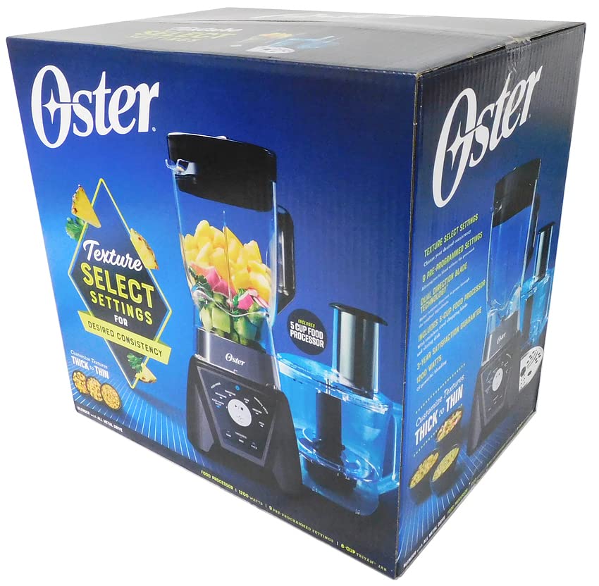 Oster Blender and Food Processor Combo with 3 Settings for Smoothies