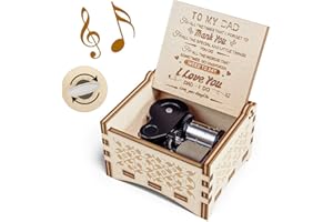 Ucuber Music Box for Dad from Daughter, You are My Sunshine Cute Box with Wind Up, Wood Personalized Engraved Best Unique Gift for Birthday, Father's Day