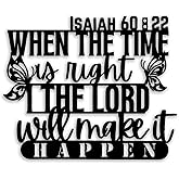 Isaiah 60 22 Butterfly Metal Wall Decor - Christian Faith Room Decor Motivational Inspirational Scripture Wall Art Home Decor for Living Room, Bedroom, Dining Room, Office (Black)