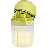 Real Simple Dual Press Manual Citrus Mini Juicer | Portable Handheld Citrus Juicer For Any Sized Citrus | Food Safe Measuring