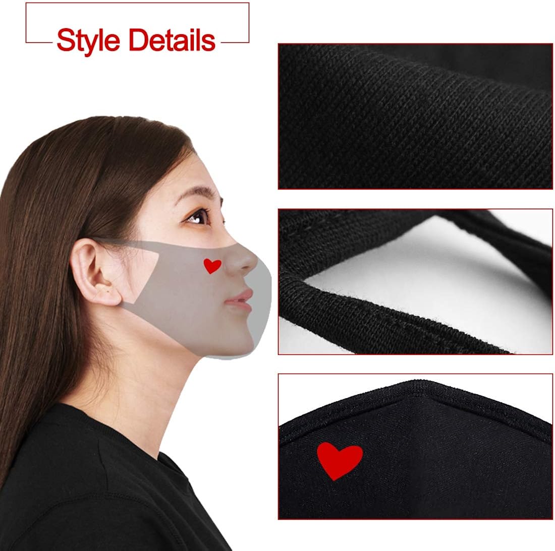 Download Amazon Com Fashion Cotton Face Protection Unisex Washable Reusable With Cute Heart Pattern Clothing PSD Mockup Templates